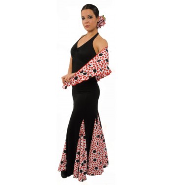 Falda flamenco de nesgas y...