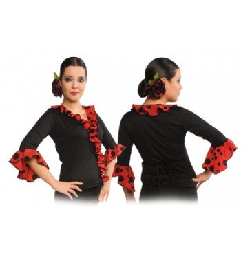 Chaqueta cruzada con volantes 