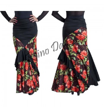 Falda flamenca asimetrica